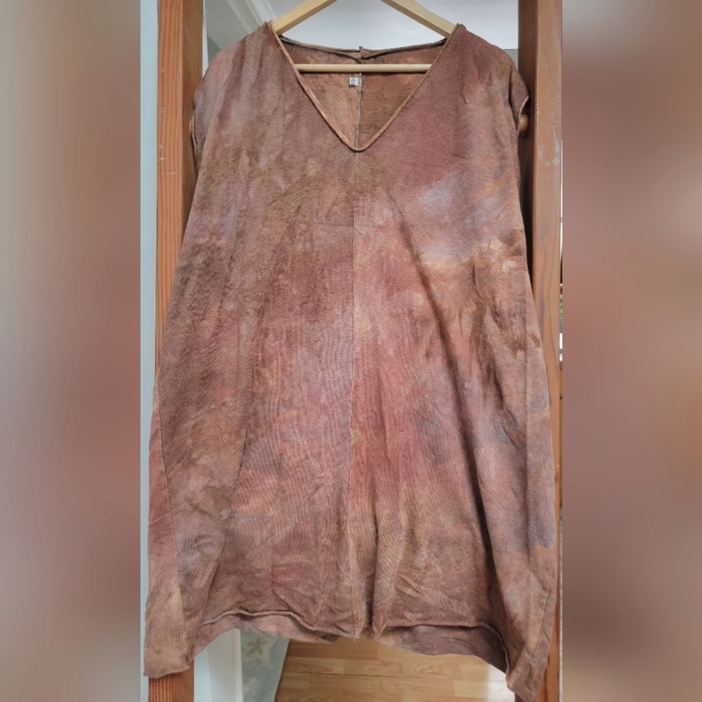 Sinew Moon Knee Length Pinch of Grace Kaftan in Ruby Hemp Jersey XS/S